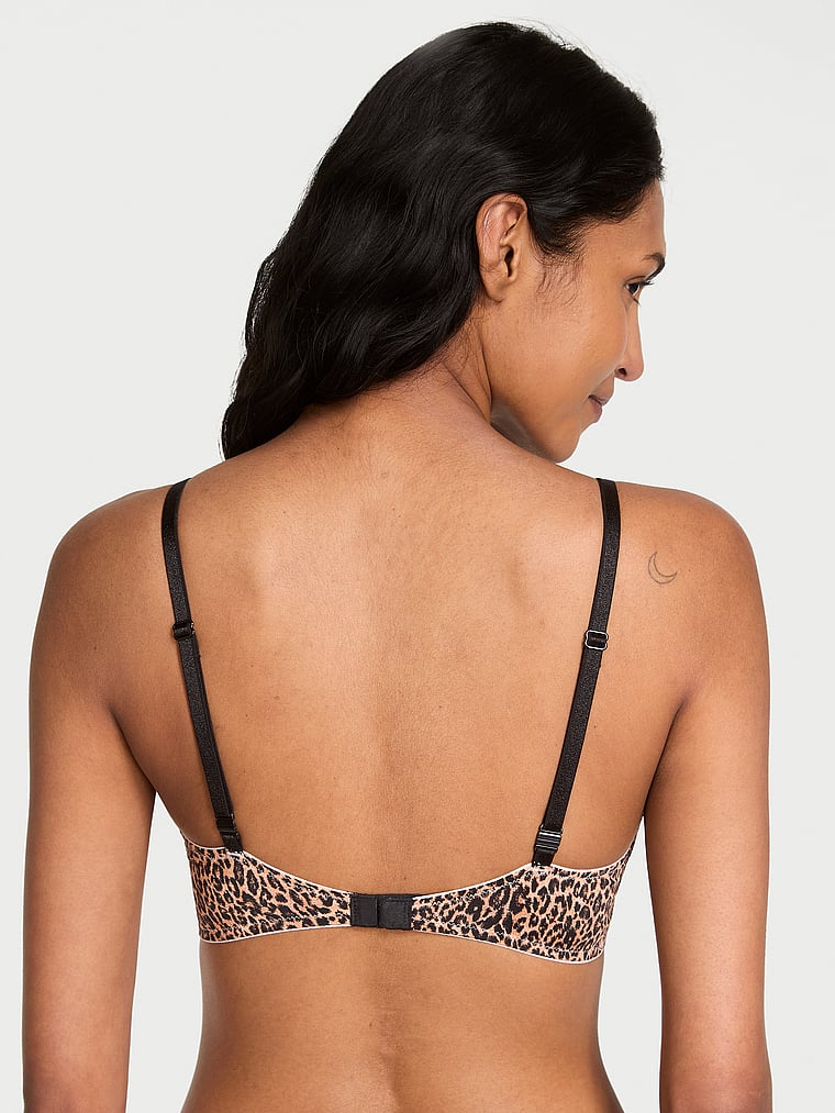 Victoria's Secret, Victoria's Secret Sexy Tee Smooth Wireless Push-Up Bra, Leopard, onModelBack, 2 of 4 Shaanti is 5'9" or 175cm and wears 32B or Small