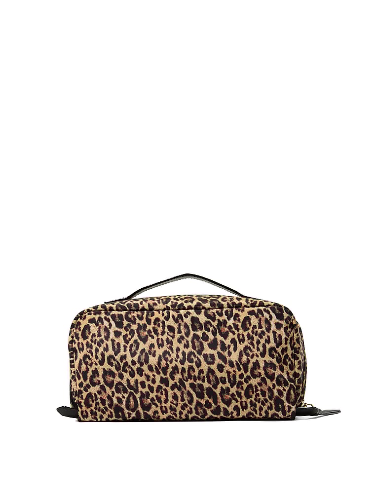 Victoria's Secret, Victoria's Secret 3-Piece Expandable Travel Makeup Bag, Leopard, detail, 3 of 3