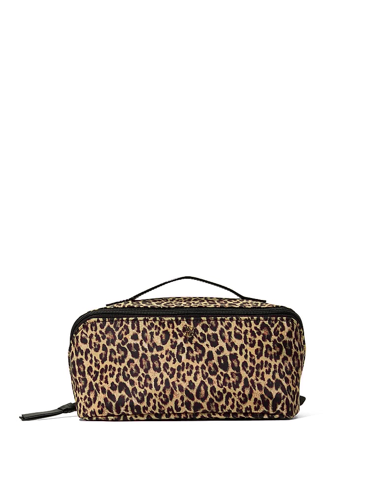 Victoria's Secret, Victoria's Secret 3-Piece Expandable Travel Makeup Bag, Leopard, onModelFront, 1 of 3