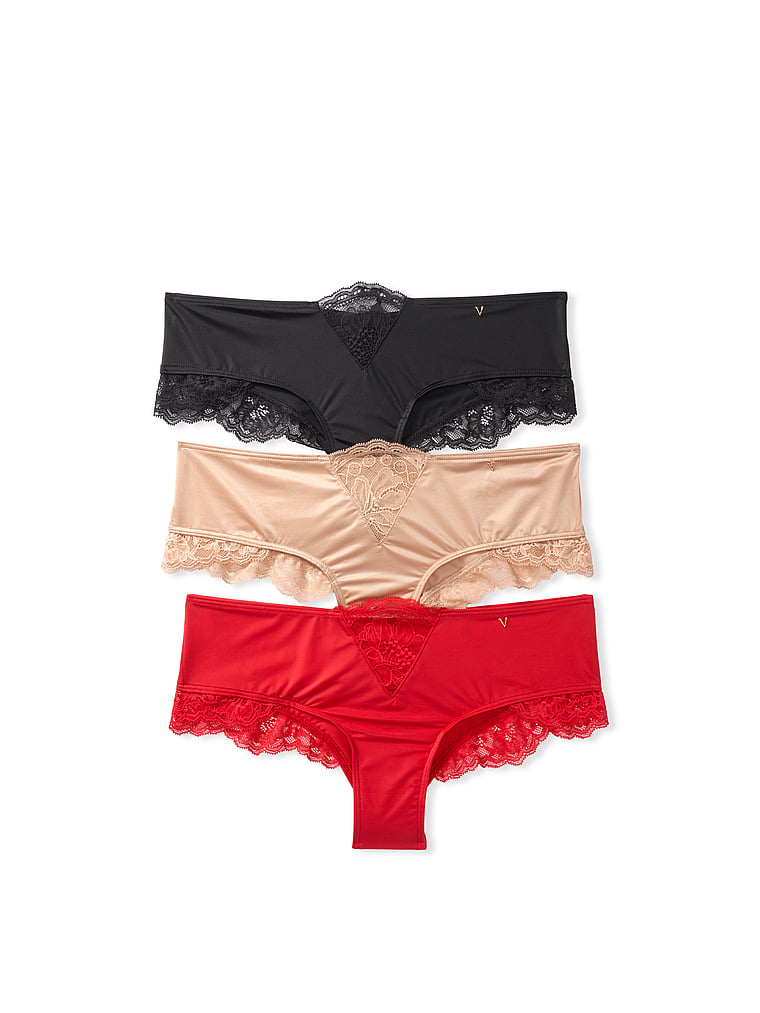 3-pack Micro Lace Trim Cheeky Panties