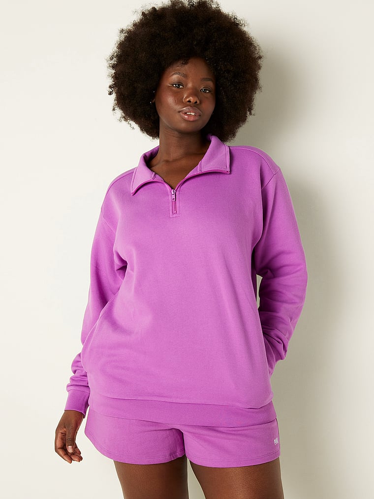 Pink fleece 2024 half zip