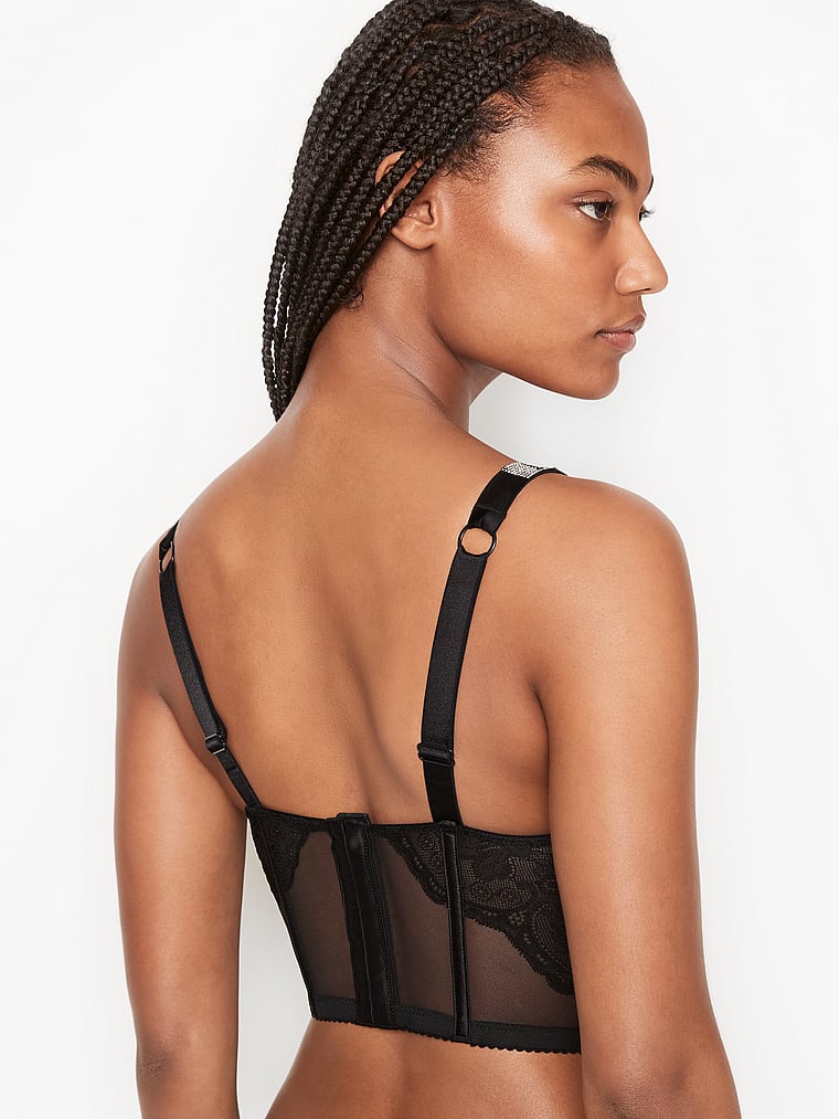 Buy Victoria's Secret Black Corset Embroidered Corset Bra Top from