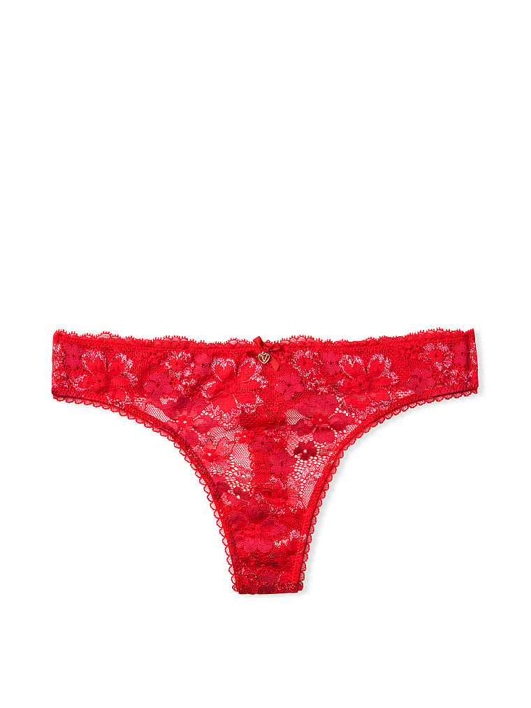 Red panties by Victoria’s Secret with laced floral