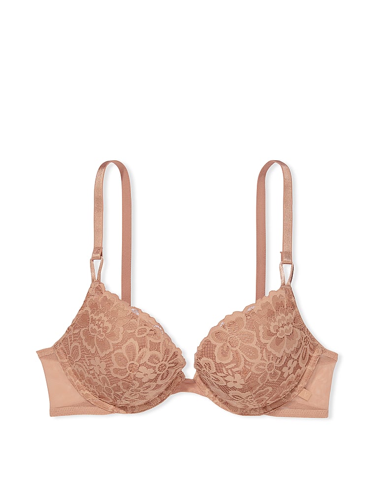 Victoria's Secret Sexy Tee Floral Lace Push-Up Bra (34B, Nude) at