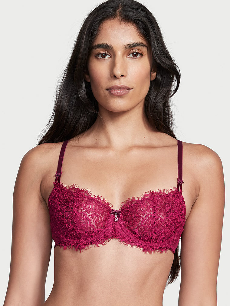 Wicked Unlined Bow Embroidery Balconette Bra