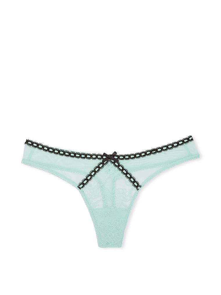 Victoria's Secret DREAM ANGELS Heritage Ribbon Slot Thong with lace