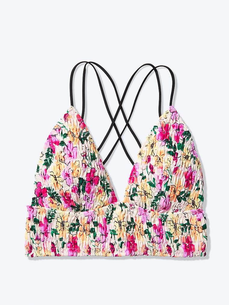 smocked triangle bralette