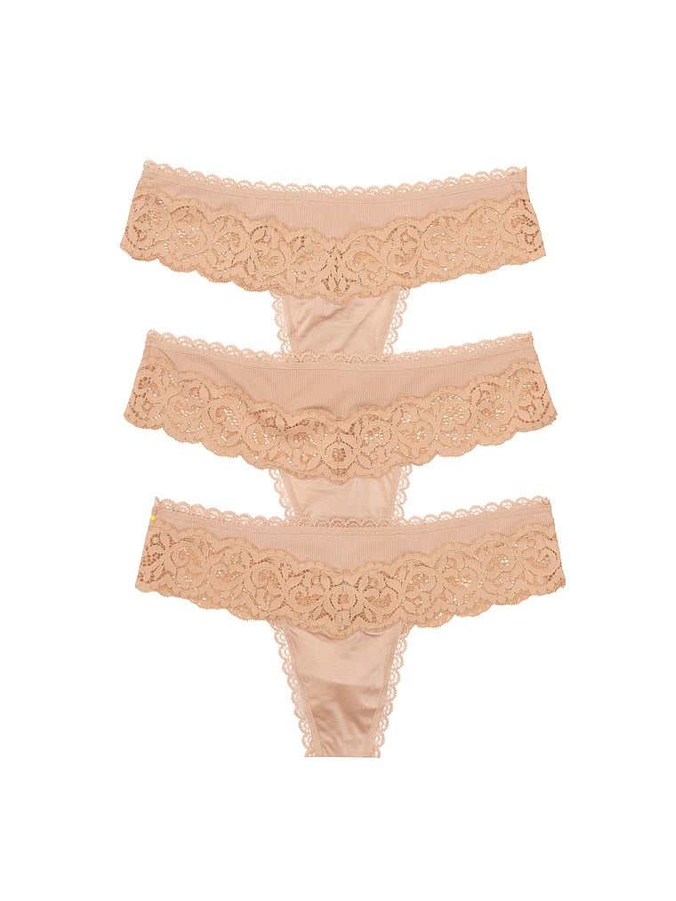 Lace-Trim Thong Panties