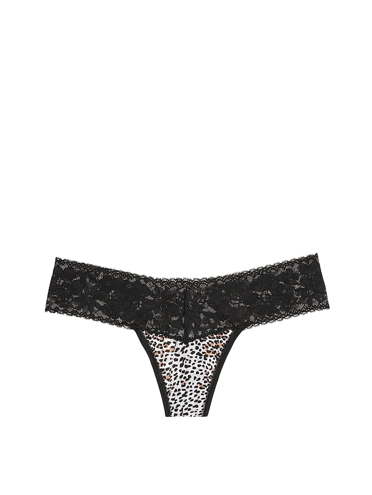 VictoriasSecret Stretch Cotton Lace-waist Thong Panty - 11150611-3VM6