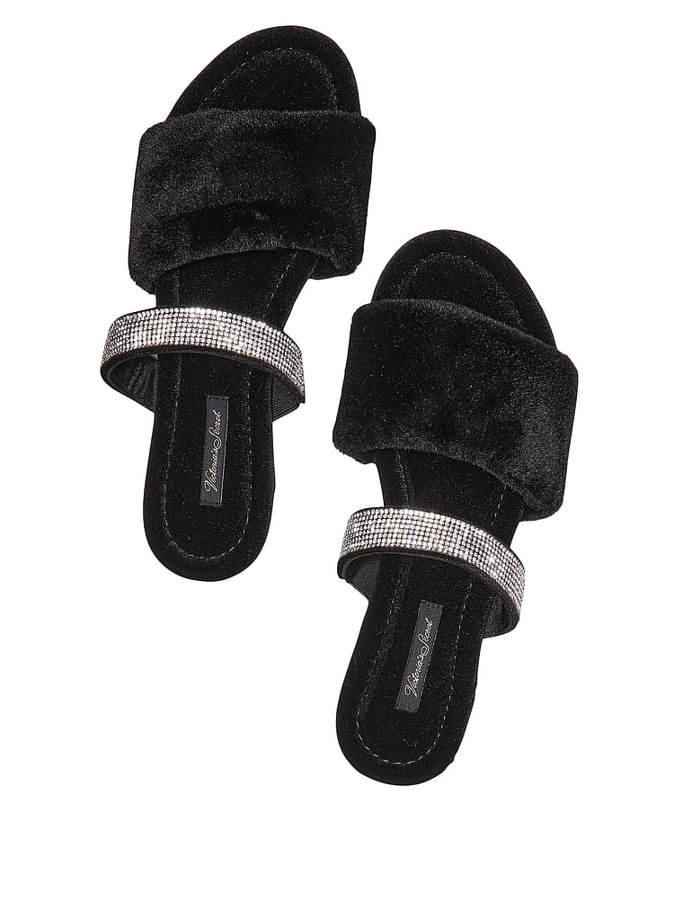 faux fur slides victoria's secret