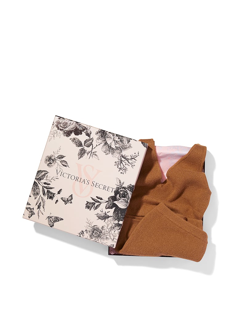 Victoria's Secret, Victoria's Secret Cashmere Solid Bralette & Panty Bundle, Butterscotch, offModelFront, 3 of 4 undefined is undefined and wears undefined