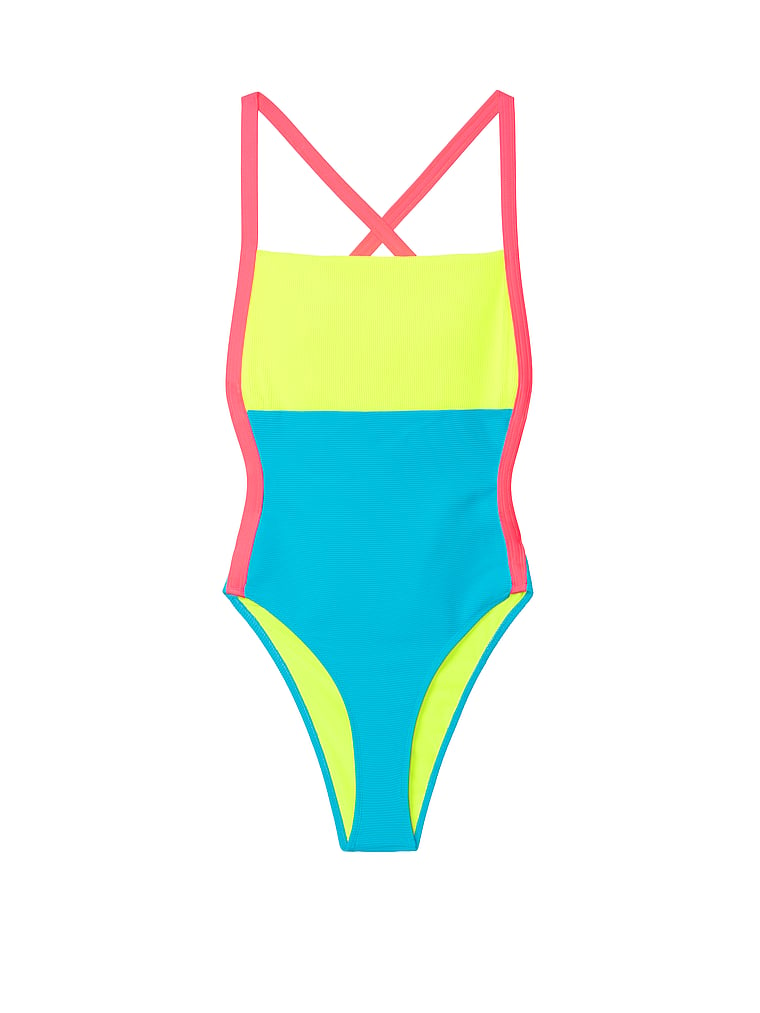 VictoriasSecret Ribbed Neon One-piece. 3