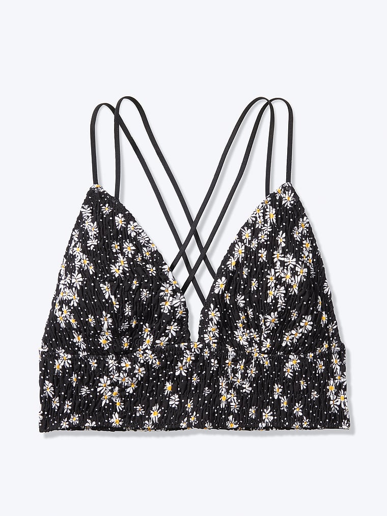 smocked triangle bralette