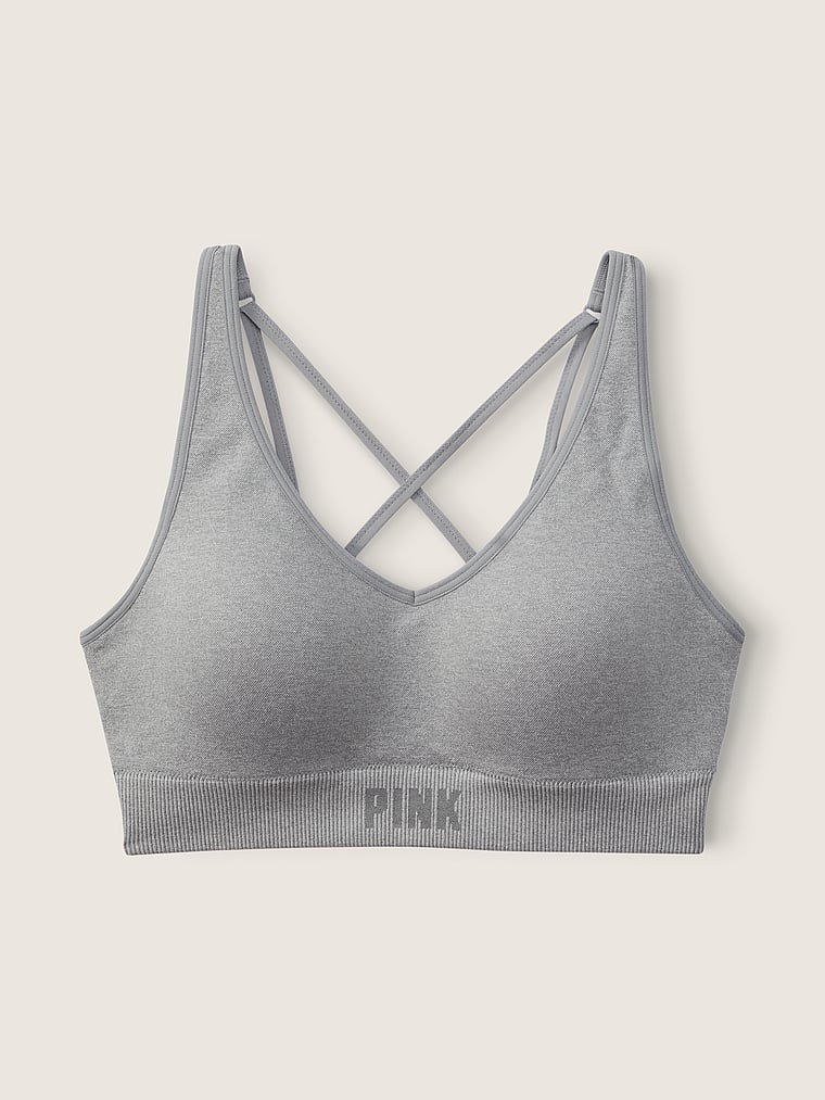 Pink by Victoria Secret Ultimate Black Front Cut Out Sports Bra