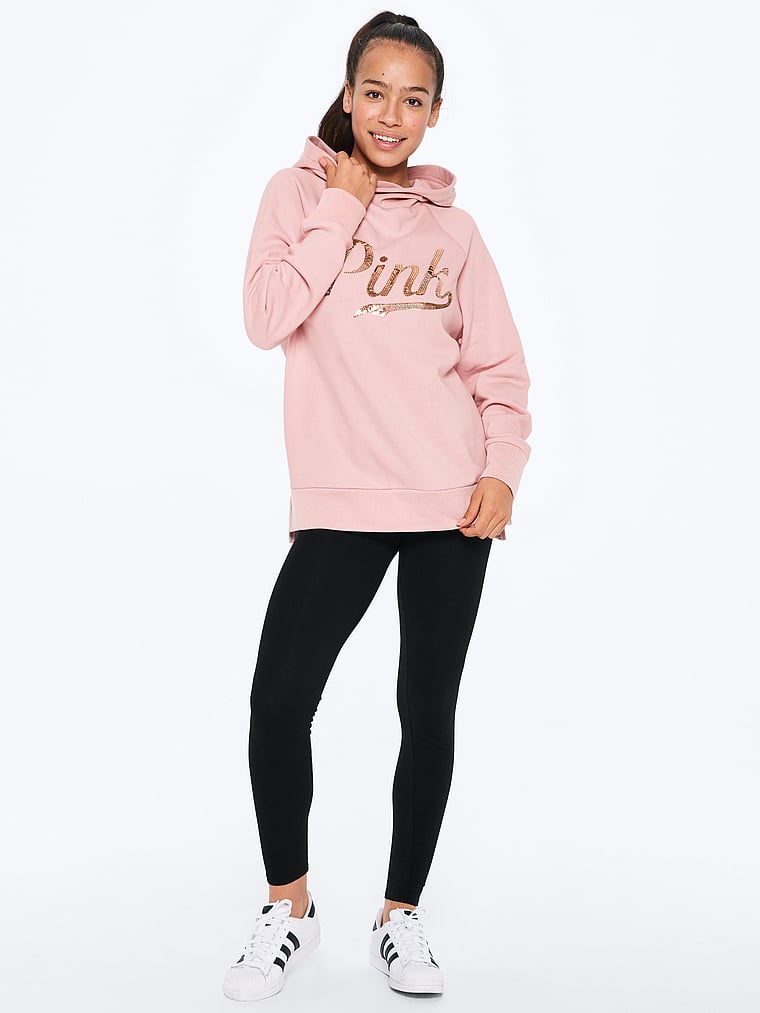 campus hooded pullover and legging pink