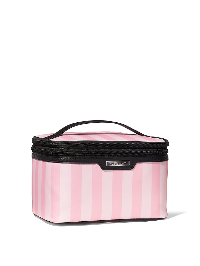 Victorias Secret ICONIC STRIPE TRAVEL WITH ME Cosmetic Beauty Bag