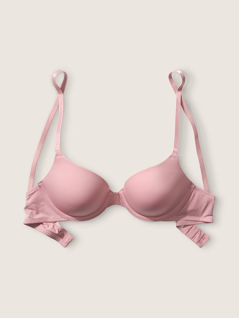 Victoria's Secret Pink Wear Everywhere Smooth Push Up Bra Color Pink Size  38DD New