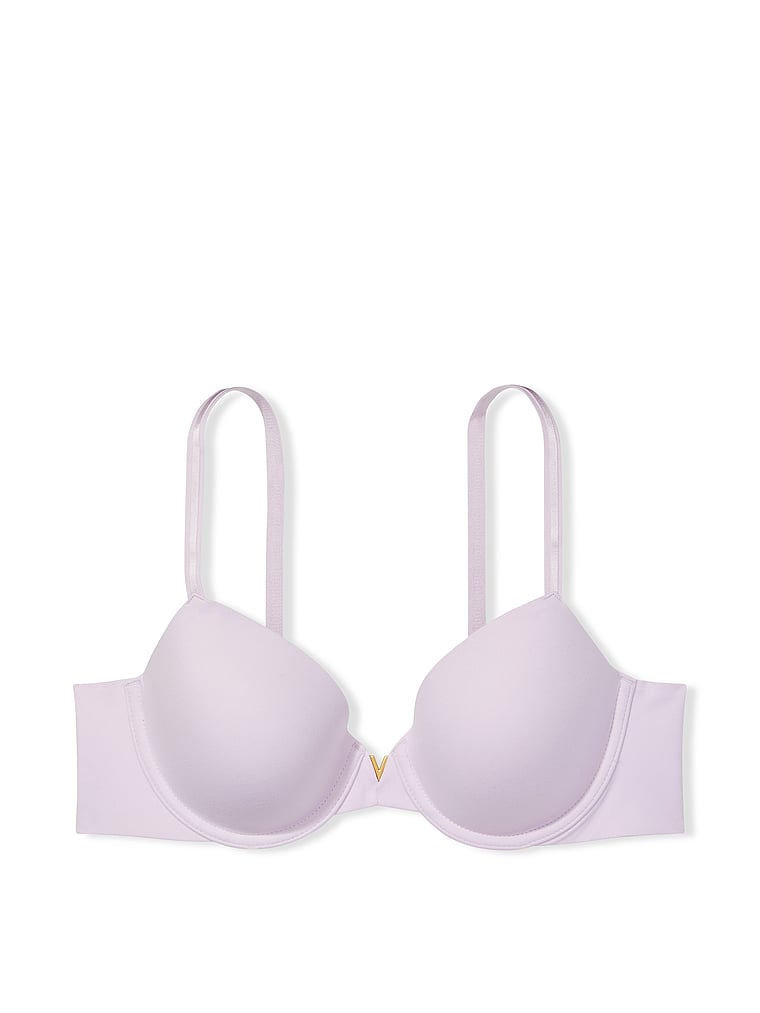 Victoria Secret Lined Perfect Coverage Bra 34B White with Pink