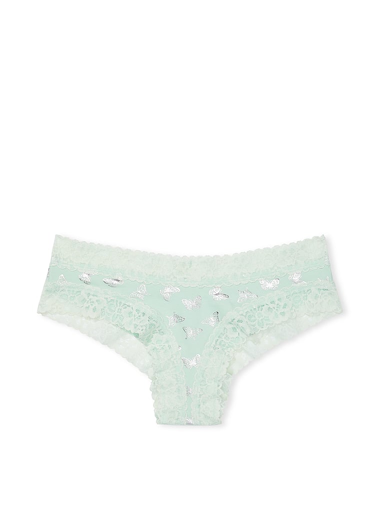 Buy Victoria's Secret Green Lace Waist Cotton Cheeky Panty from