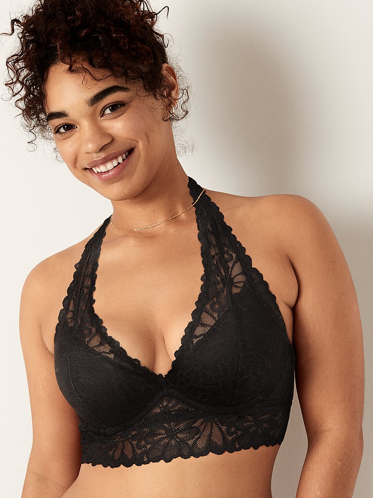 black lace push up bralette