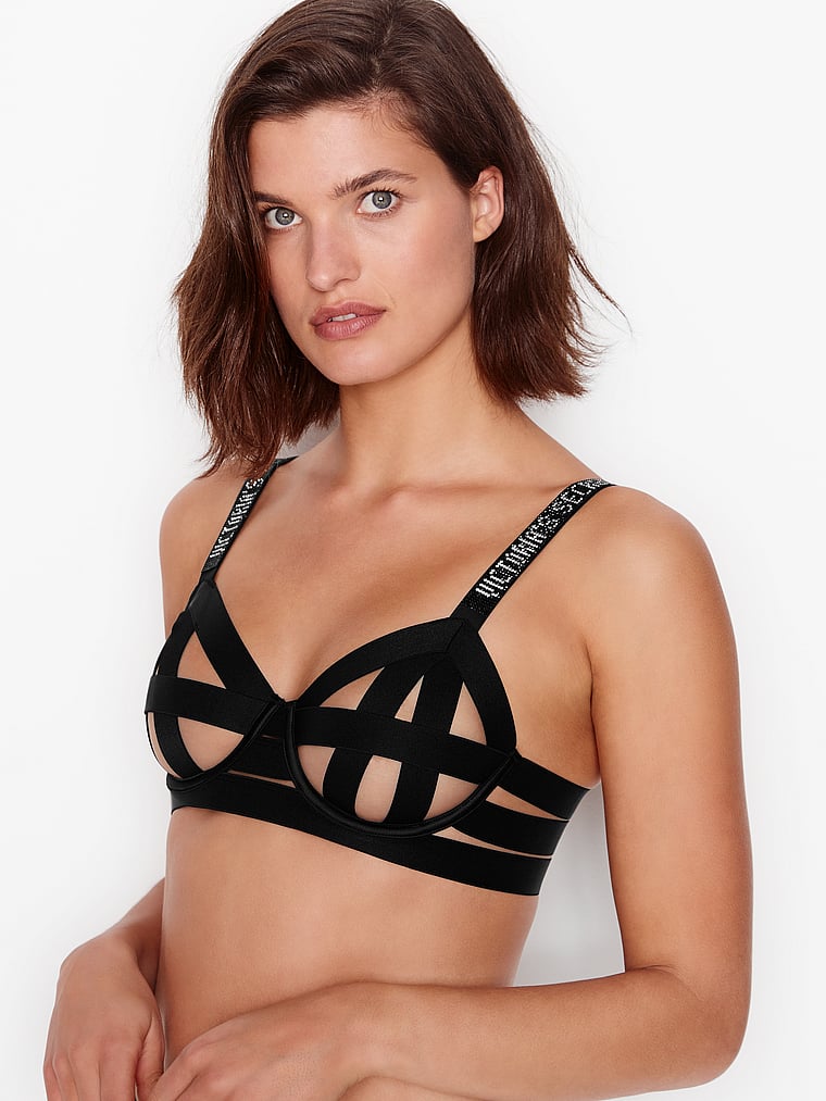 Unlined Strappy Demi Bra - Luxe Lingerie - vs