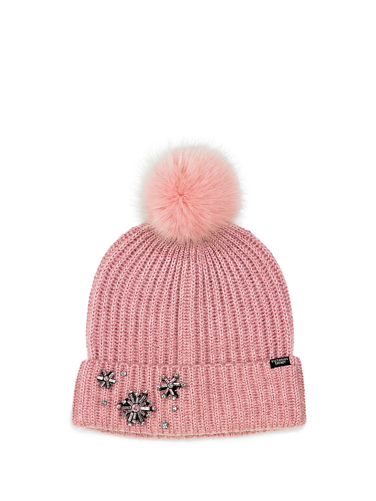 victoria secret beanie with pom pom