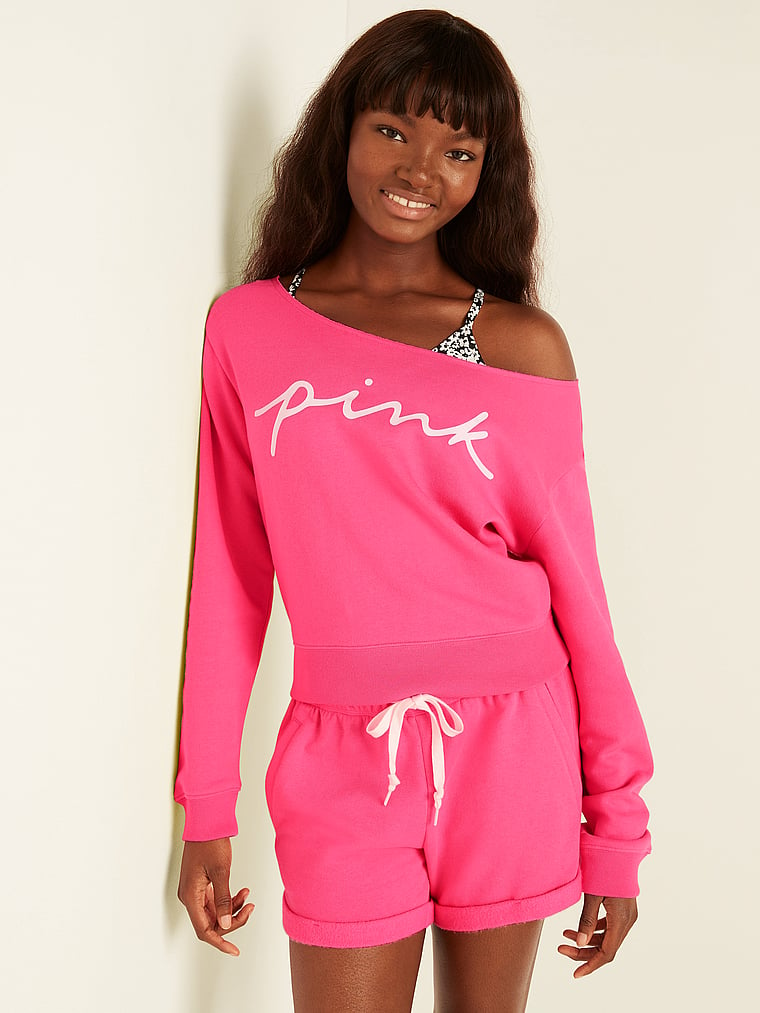 pink cropped hoodie victoria's secret