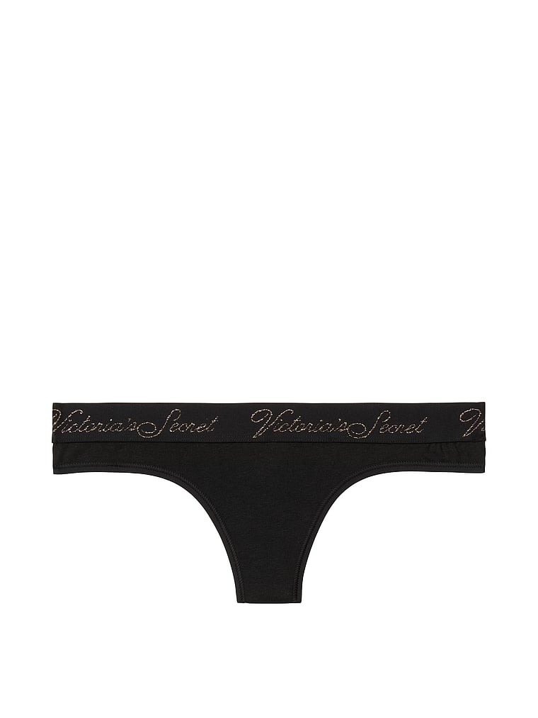 VictoriasSecret Stretch Cotton Logo Thong Panty - 11125284-54A2