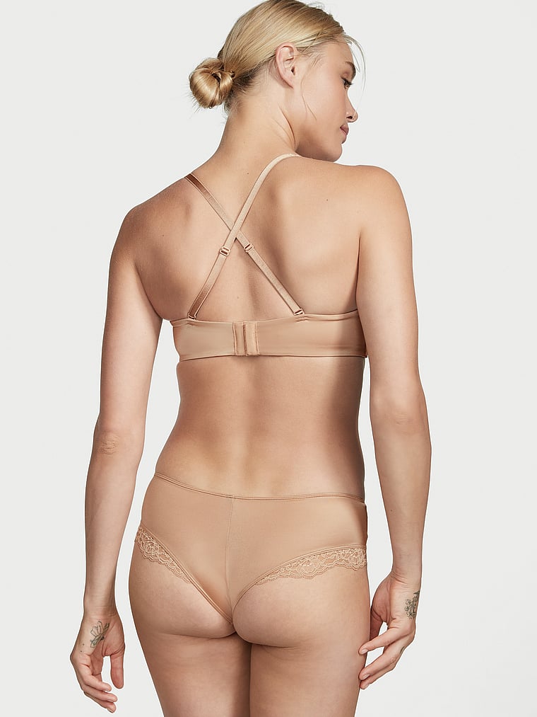 Victoria's Secret 36D Bombshell Bra Multi-Way Strapless Nude Beige