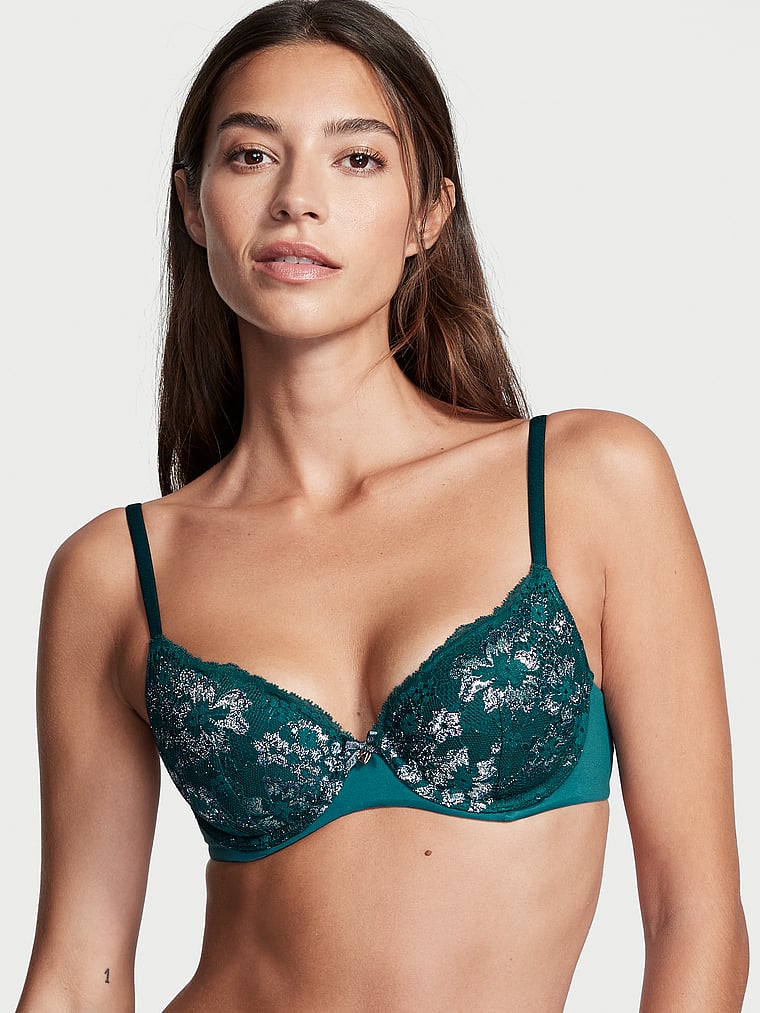  Womens Front Closure Plus Size Full Coverage Lace Underwire  Racerback Bra Ivy Green 42D