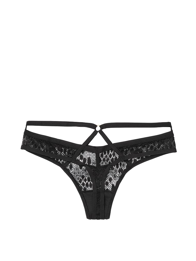 VictoriasSecret Lace & Mesh Thong Panty - 11168823-54A2