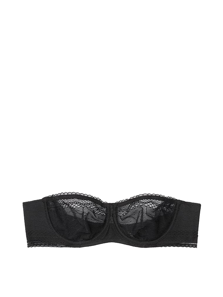 black lace strapless bra