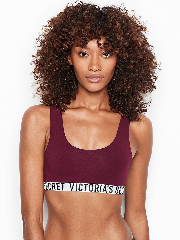 VictoriasSecret Logo Cotton Scoop Bralette. 1