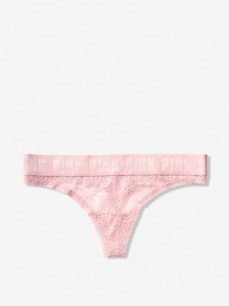 VictoriasSecret Lace Logo Thong. 1