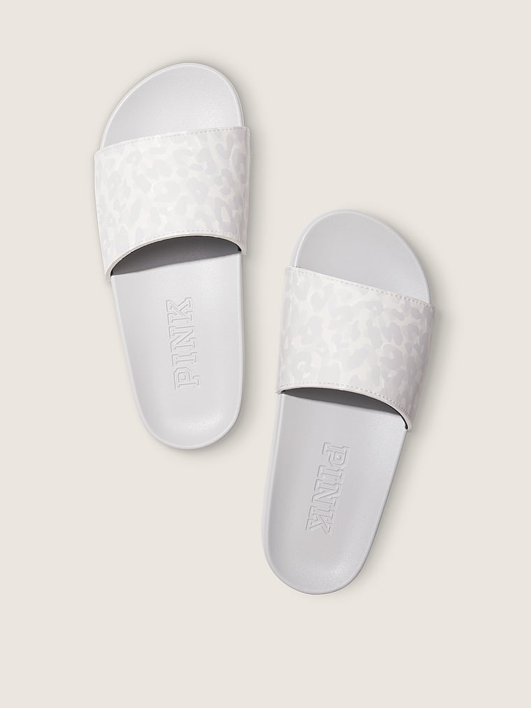 victoria secret pink silver slides