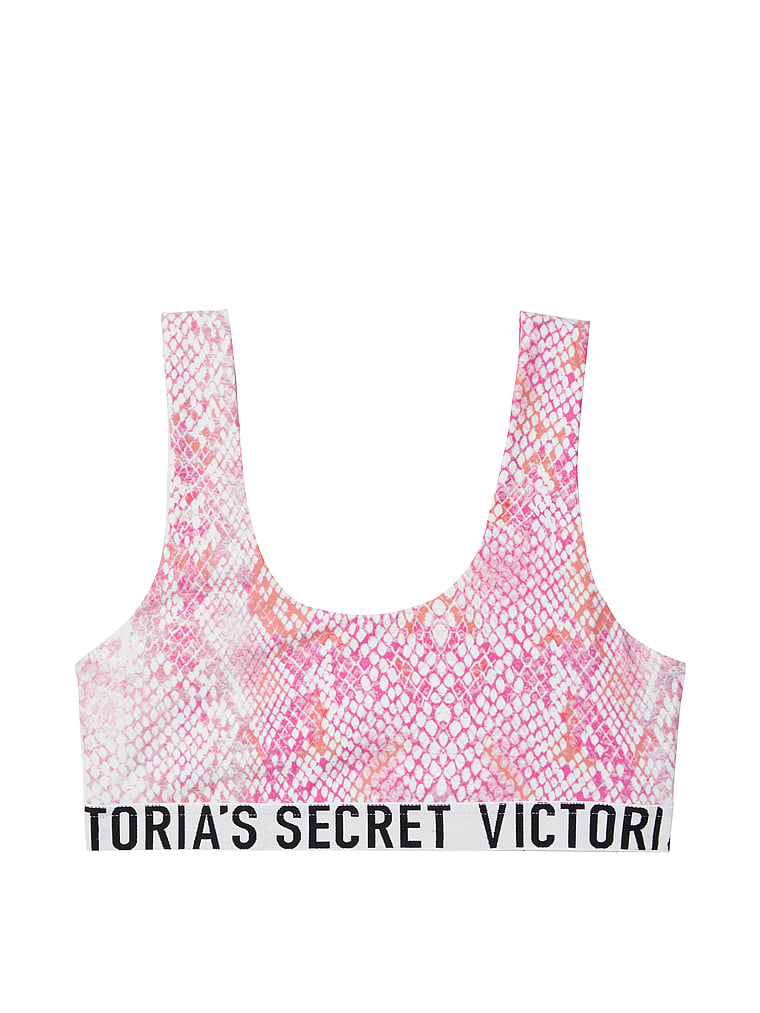 VictoriasSecret Logo Cotton Scoop Bralette. 1