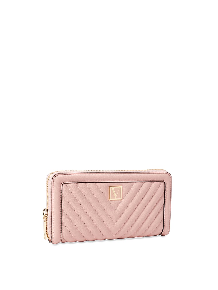 Victoria's Secret Mini Coin Bag with Zipper Pink Stripe
