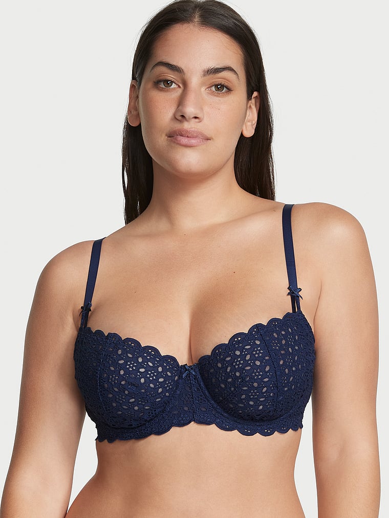 Fuller Bust Eyelet Cut Out Lace Bra