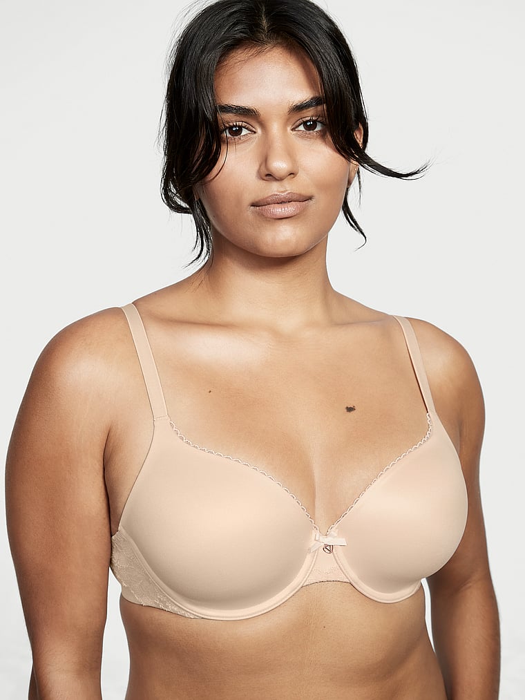  Victorias Secret Perfect Coverage T Shirt Bra, Full Coverage,  Lightly Lined, Adjustable Straps, Bras For Women, Body By Victoria  Collection, Beige