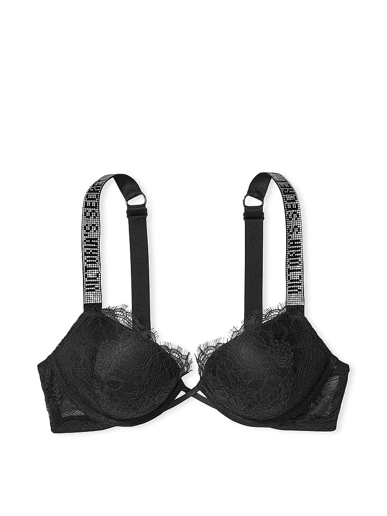 Bombshell Add-2-Cups Lace Shine Strap Push-Up Bra - Bras - Victoria's ...