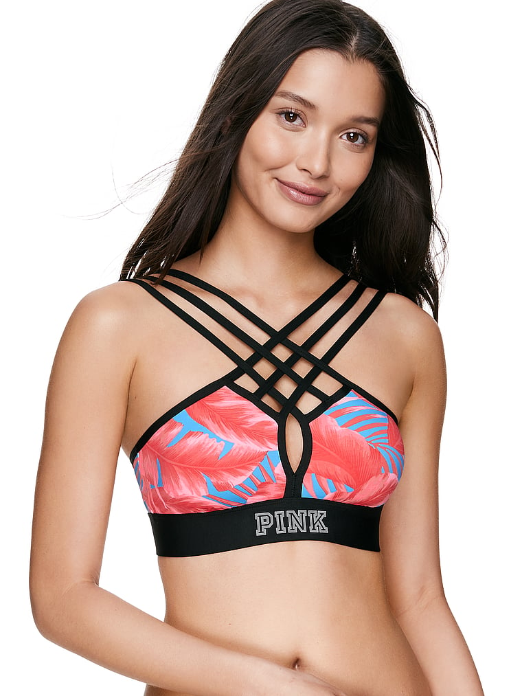 strappy front sports bra