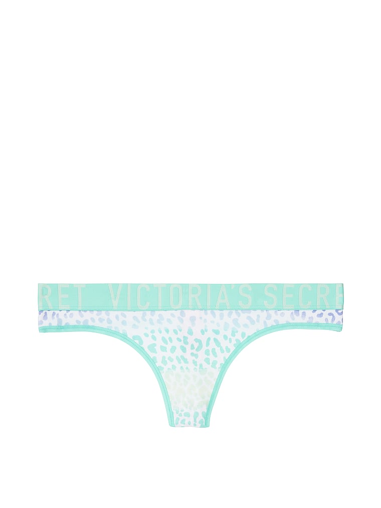 VictoriasSecret  Stretch Cotton Logo Thong Panty. 1