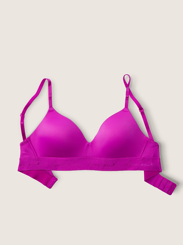 PINK Victoria's Secret Hot Coral Logo 32D Wear Everywhere Push Up