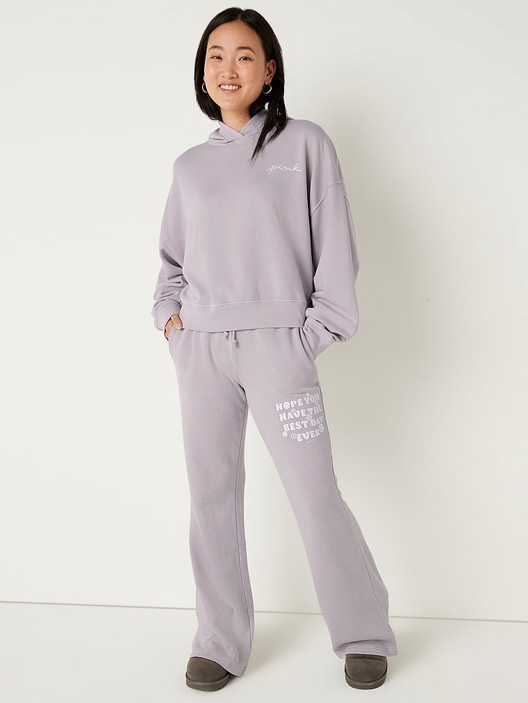 High-Waist Flare Sweatpant - PINK - pink