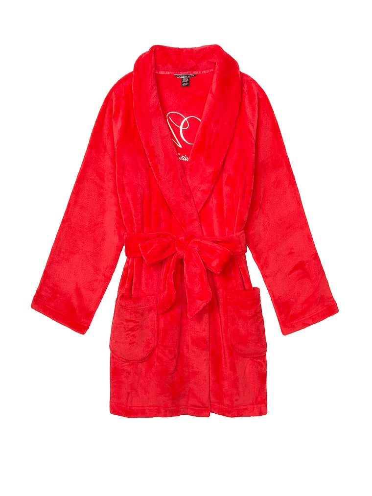 victoria secret logo short cozy robe