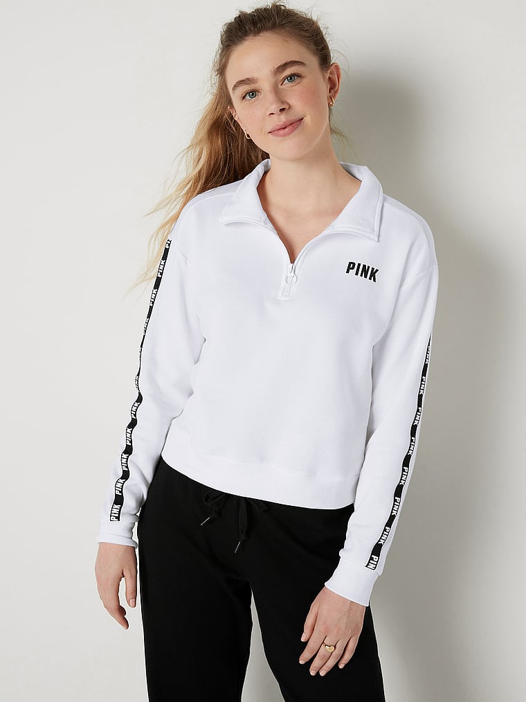 Victoria secret pink half best sale zip sweatshirt