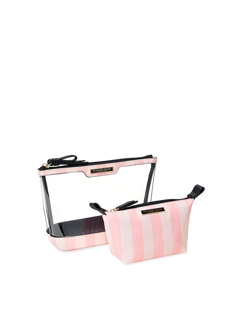 Victoria's Secret Travel Cosmetic Makeup Purse Bag w/ Zipper VS Logo Pink  NWT