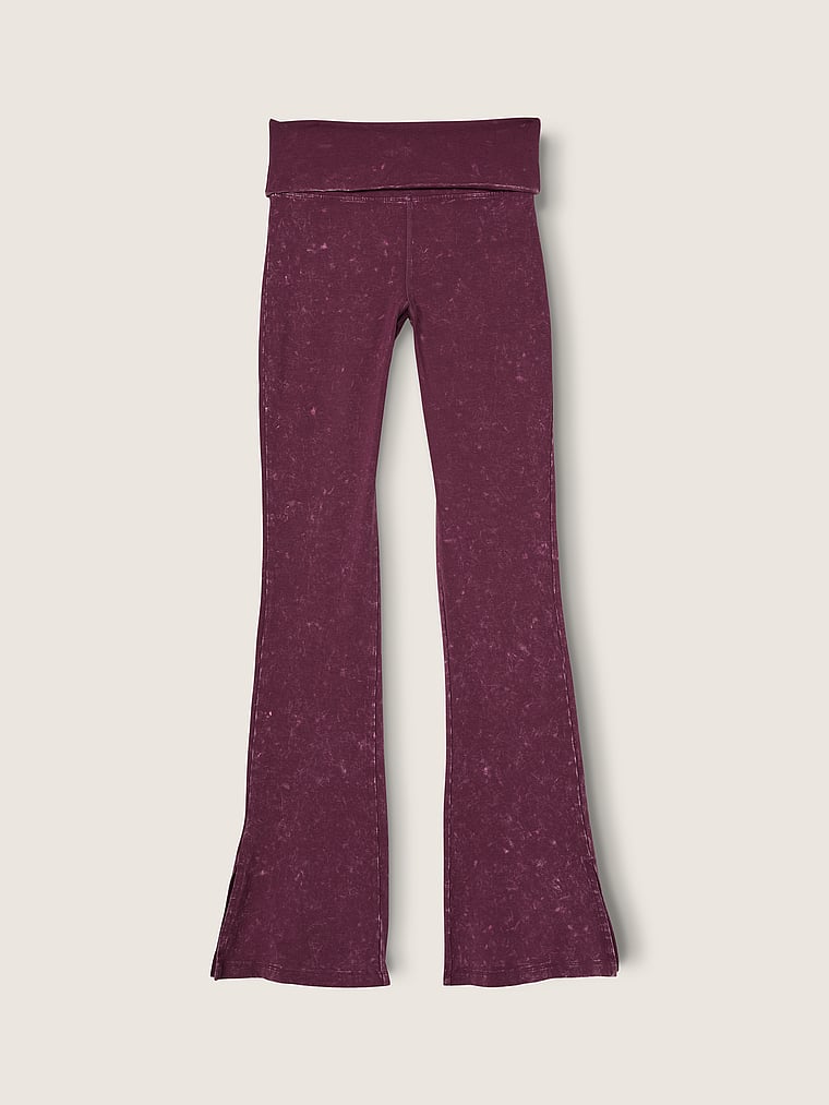 VICTORIA'S SECRET PINK Performance Cotton Foldover Yoga Pants Ultra Pink  Wash