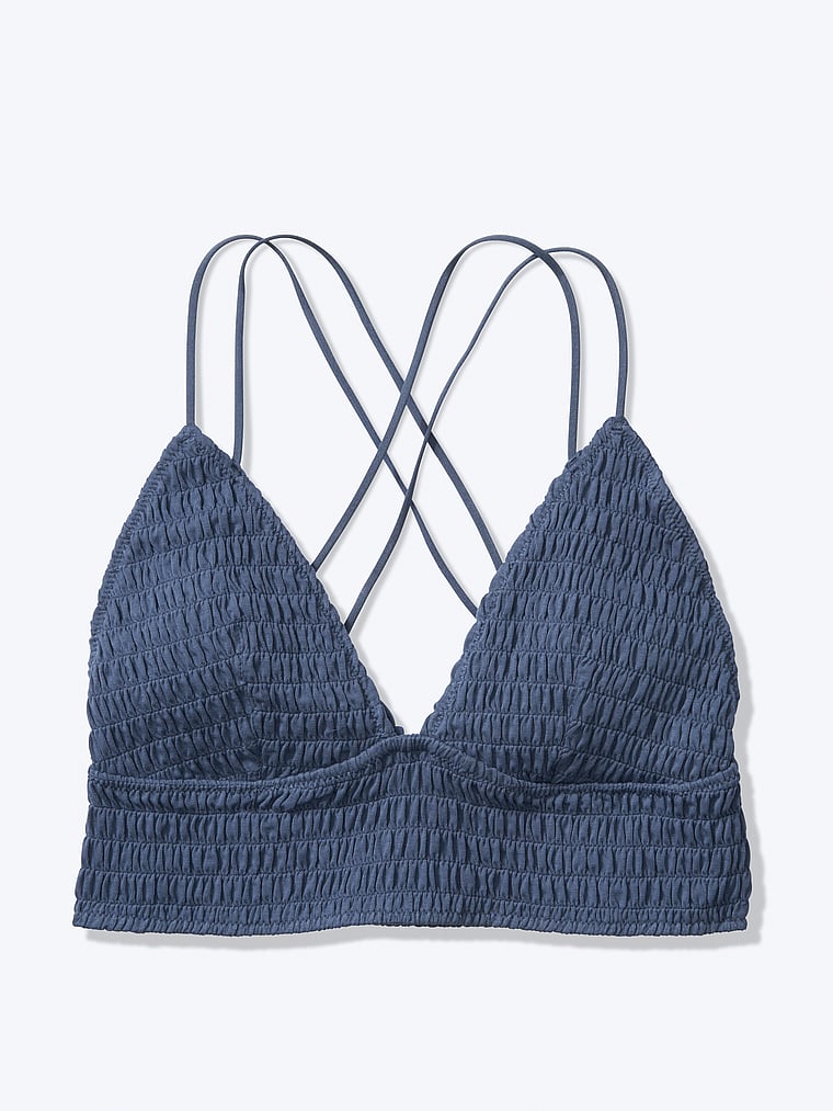 smocked triangle bralette