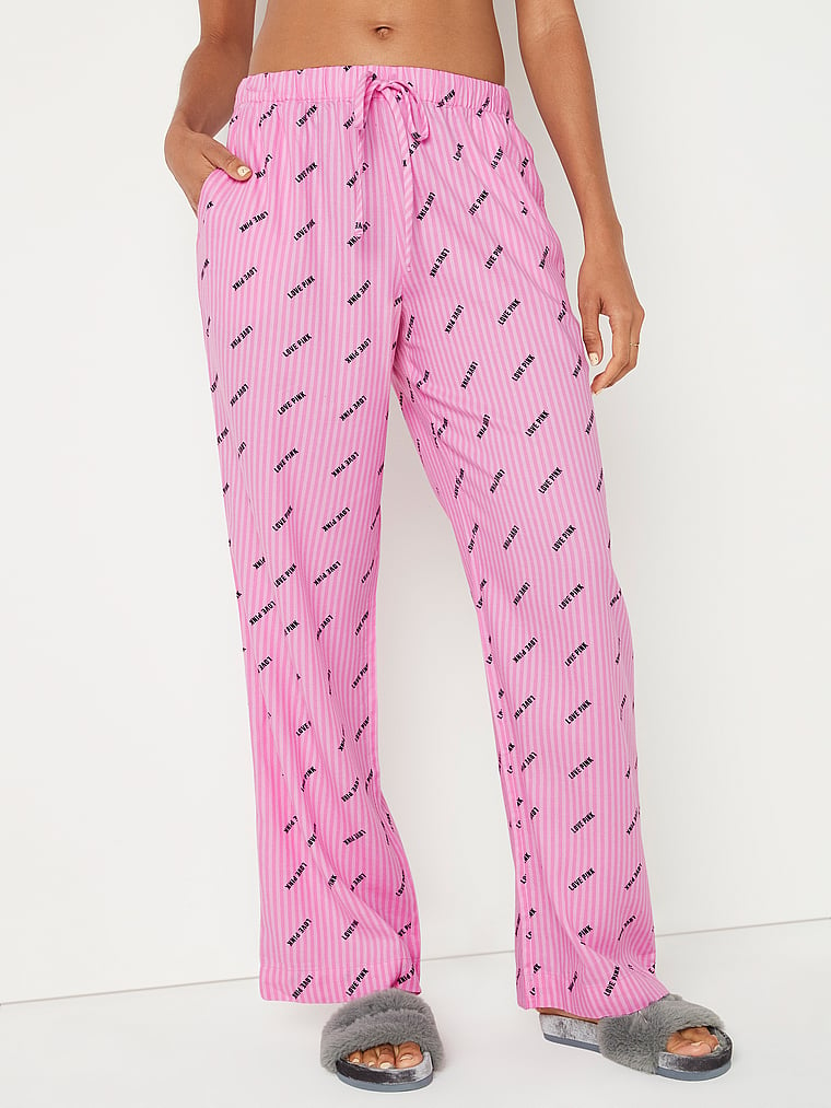 Flannel Pajama Pants - PINK - pink